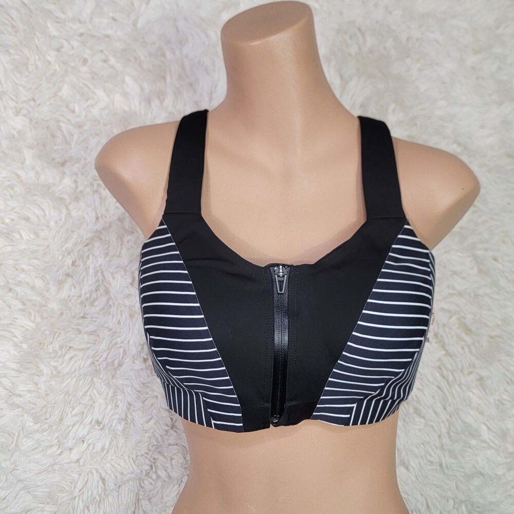 Victoria's Secret Knockout Sports Bra Size 38D Max Support Front Close Black I
